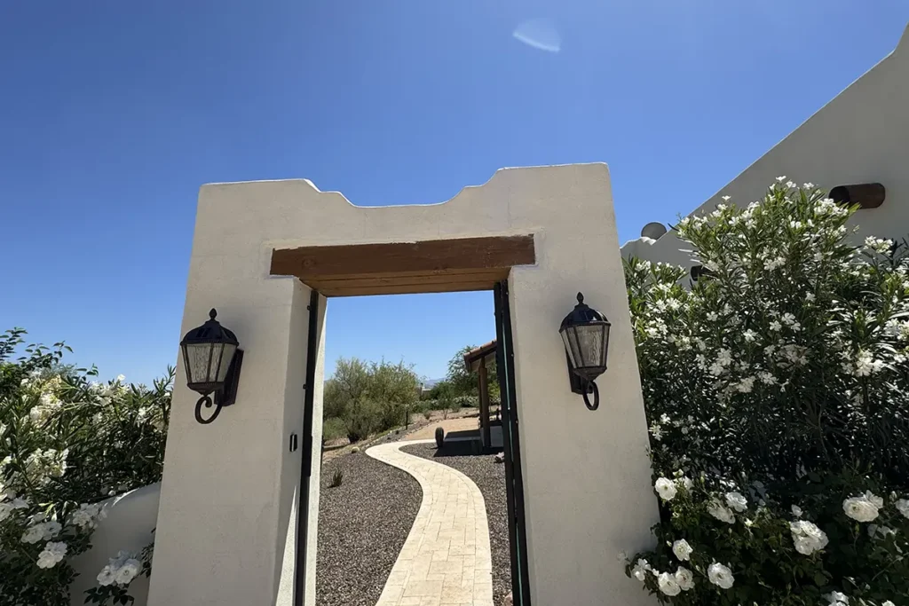 Entrance to home along a path