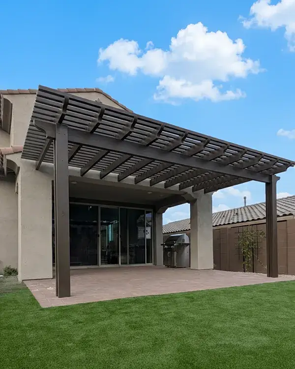 Pergola constructed in back yard