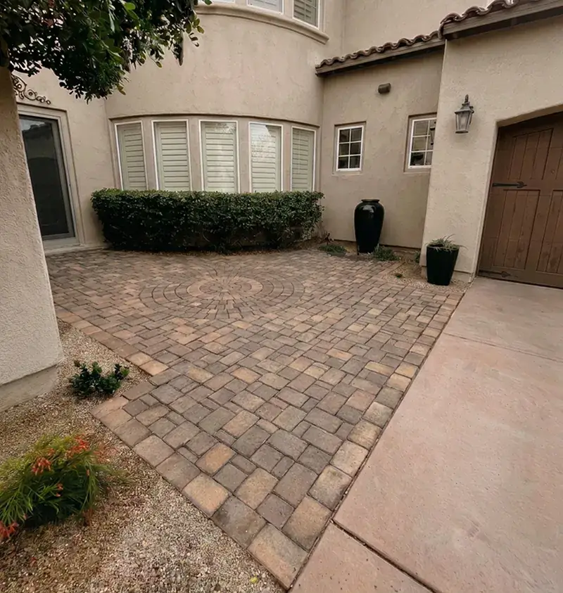 Masonry project with courtyard pavers by Colorworks Landscaping