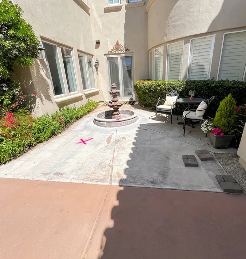 Before photo of Masonry project with courtyard pavers by Colorworks Landscaping